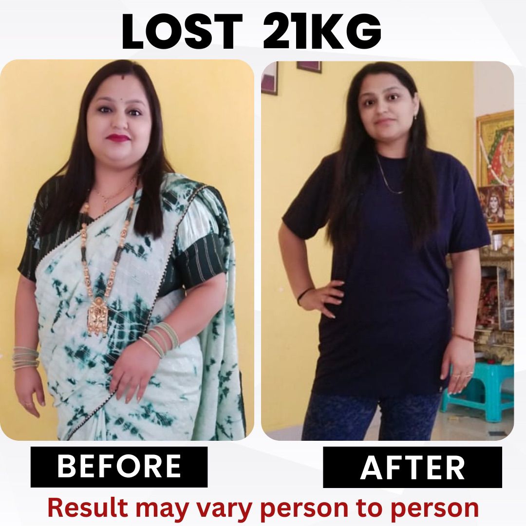 Client before and after — Lost 21 kg with RESET 90