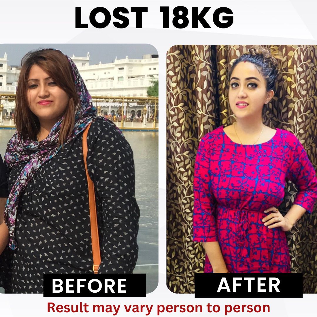 Client before and after — Lost 18 kg with RESET 90
