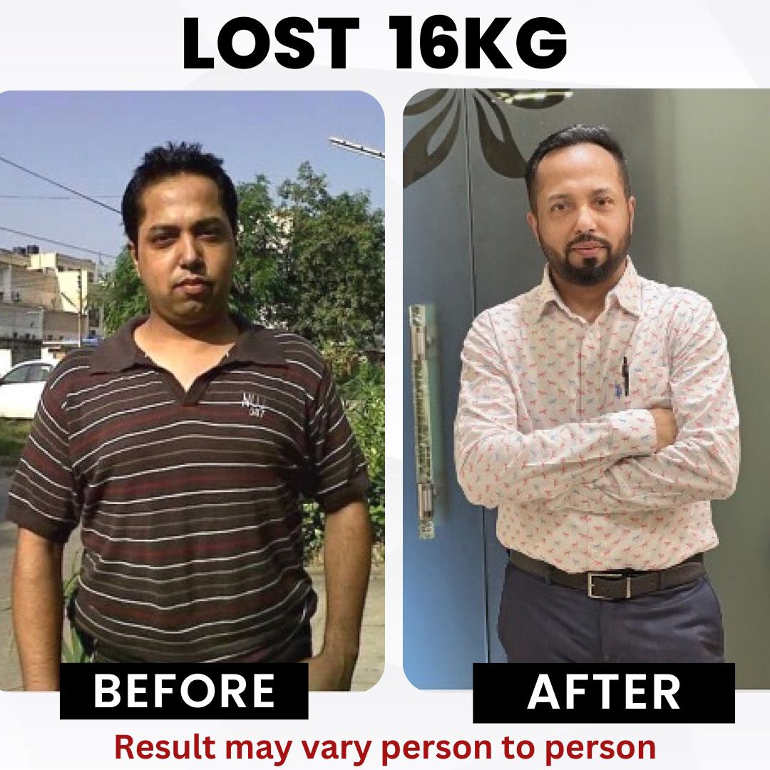 Client before and after — Lost 16 kg with RESET 90